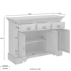 Holzkommode in Cremefarben gewachst - Rospus^Wohnen Best
