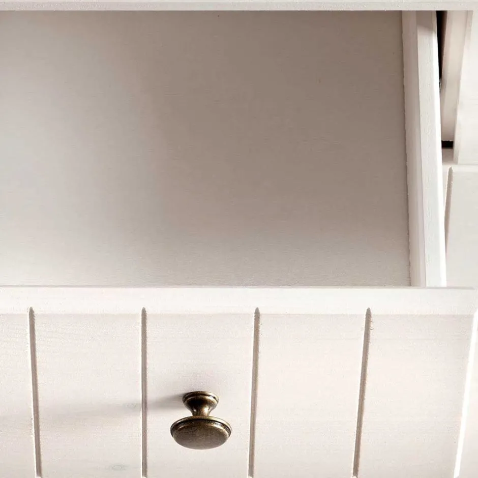 Wohnen Holzkommode in Weiß gewachst - Cilao