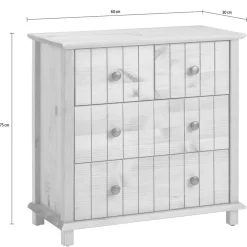 Wohnen Holzkommode in Weiß gewachst - Cilao