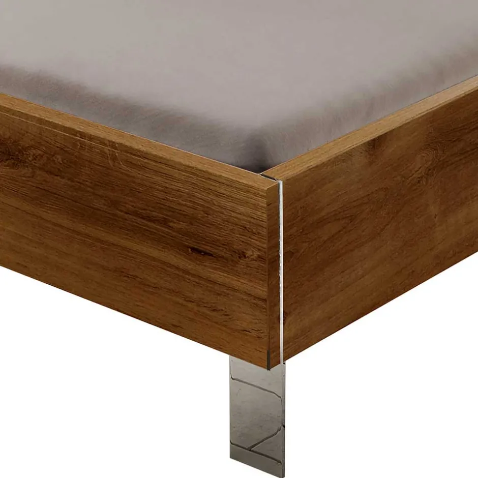 Wohnen Holzoptik Bett in Plankeneiche - Dagidoyo