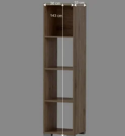 Wohnen Holzoptik Büroregal in Wildeiche - Jytte