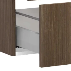 Wohnen Holzoptik Doppel-Waschtisch in Eiche Dunkel - Ucaida