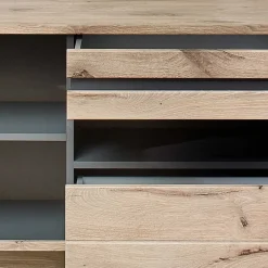 Wohnen Holzoptik TV Anbauwand Set - Zelio (dreiteilig)