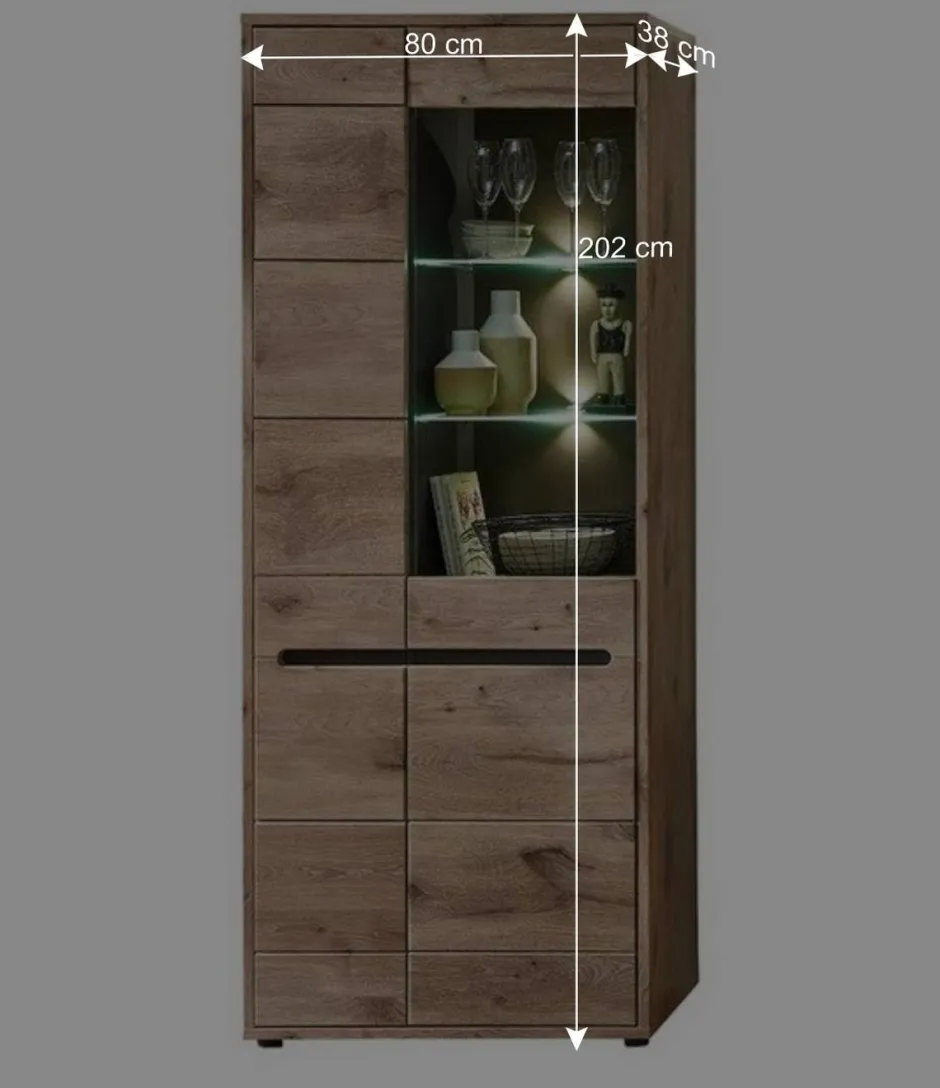 Wohnen Holzoptik TV Anbauwand Set - Zelio (dreiteilig)