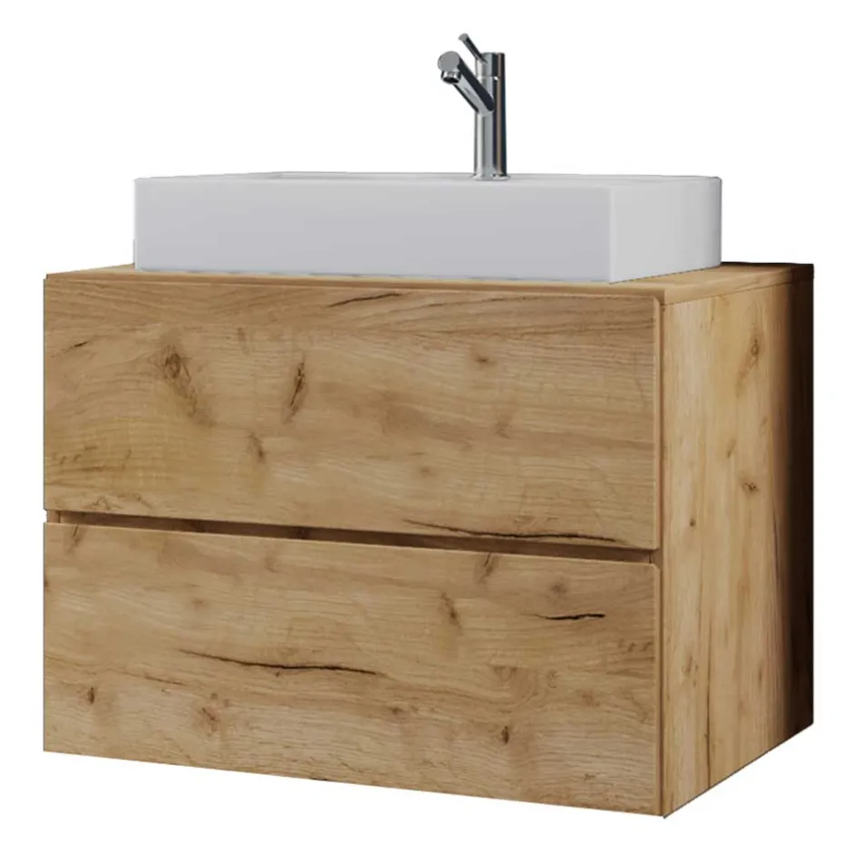 Holzoptik Wand-Waschtisch in Wildeiche Honig - Toulon^Wohnen Hot