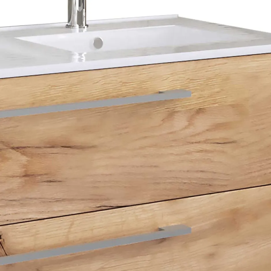 Holzoptik Waschtisch mit zwei Becken - Ursela^Wohnen Sale