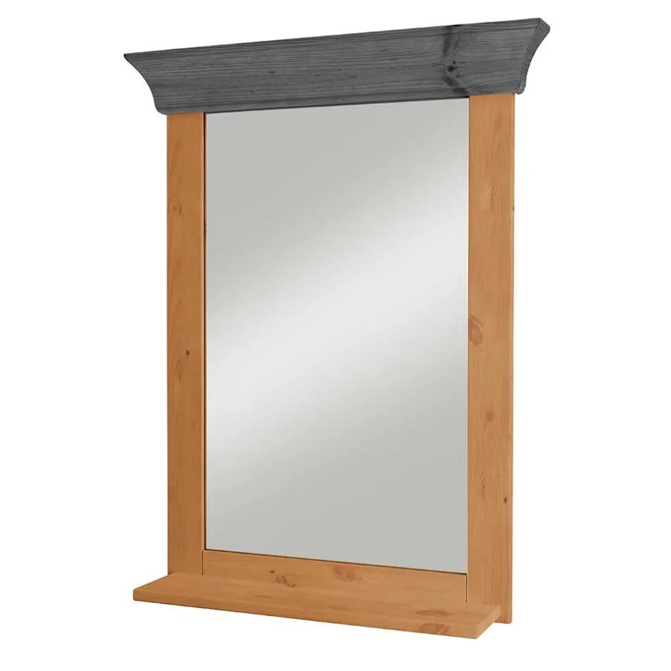 Wohnen Holzspiegel in Kiefer Laugenfarben & Grau - Cementa