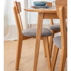 Holzstuhl mit Polstersitz aus Wildeiche Massivholz - Tembreno^Wohnen Online