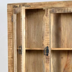 Wohnen Holzvitrine Indri auf Rollen