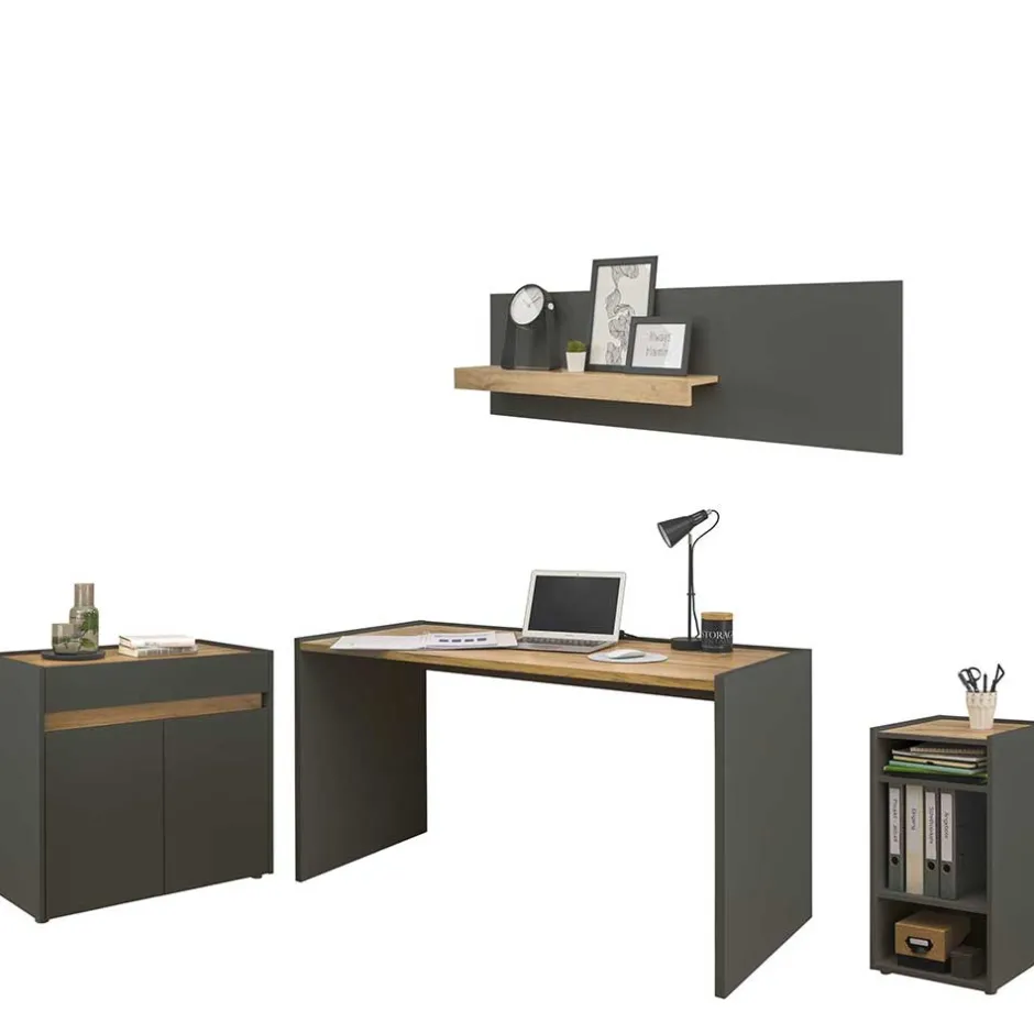 Wohnen Home Office Arbeitsplatz Set - Ahilav (vierteilig)