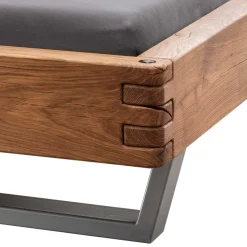 Wohnen Industrial Bett mit Recyclingleder Kopfteil - Cresp