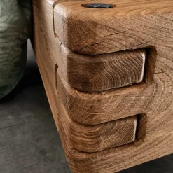 Wohnen Industrial Bett mit Recyclingleder Kopfteil - Cresp