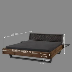 Wohnen Industrial Bett mit Recyclingleder Kopfteil - Cresp