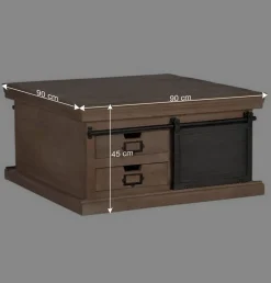 Wohnen Industrial Chic Couchtisch mit Stauraum - Jantonia