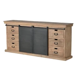 Wohnen Industrial Chic Sideboard mit Schiebetüren - Jantonia