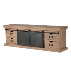 Wohnen Industrial Chic TV Lowboard mit Schiebetüren - Jantonia