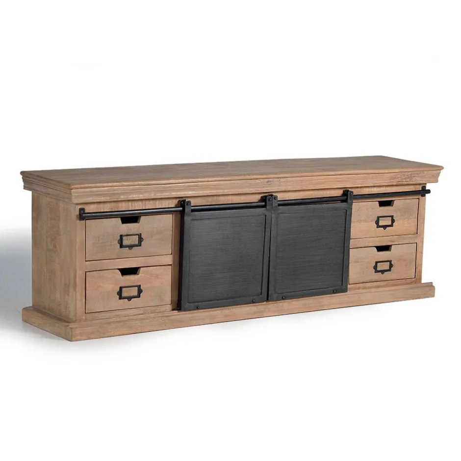 Wohnen Industrial Chic TV Lowboard mit Schiebetüren - Jantonia