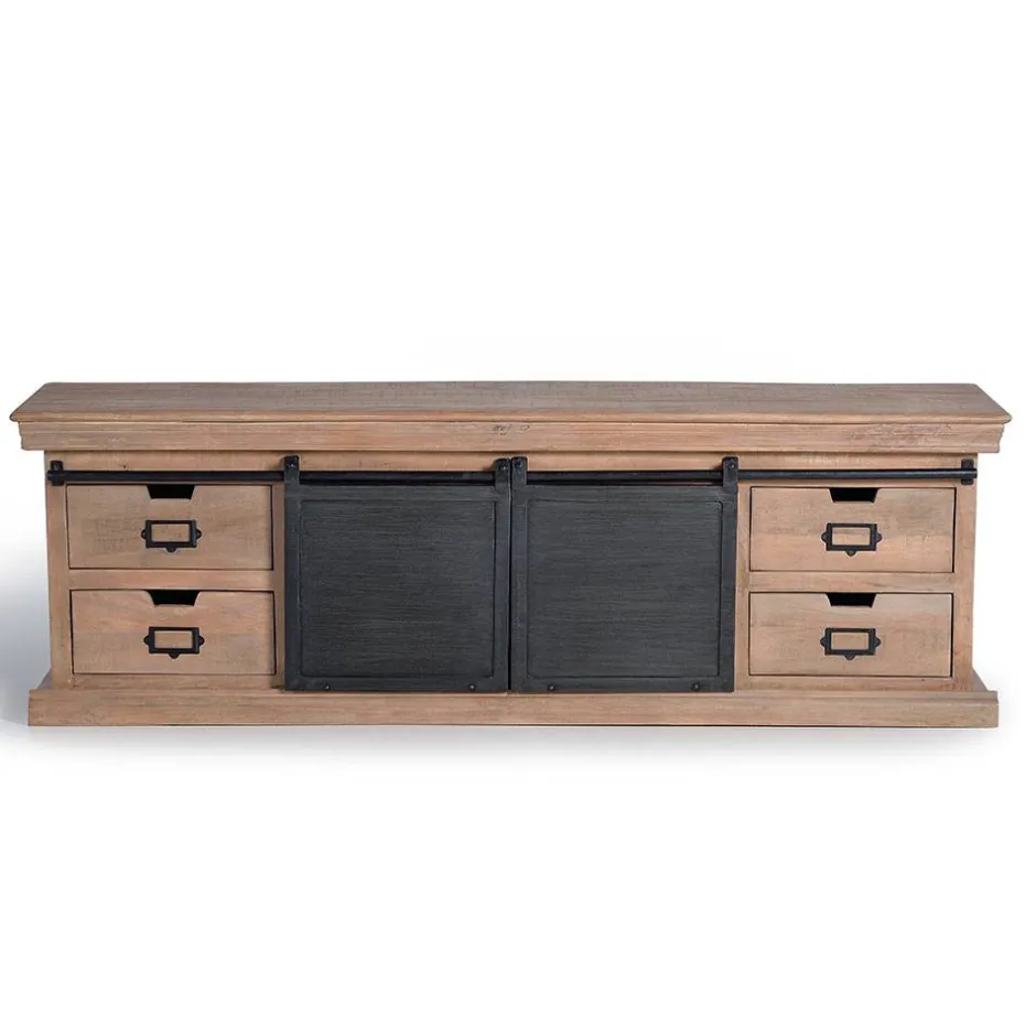 Wohnen Industrial Chic TV Lowboard mit Schiebetüren - Jantonia