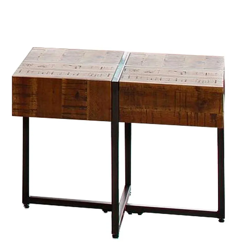 Industrial Couchtisch aus Akazie in Braun - Chadeys^Wohnen Clearance