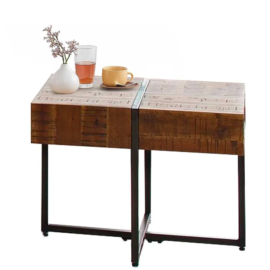Industrial Couchtisch aus Akazie in Braun - Chadeys^Wohnen Clearance