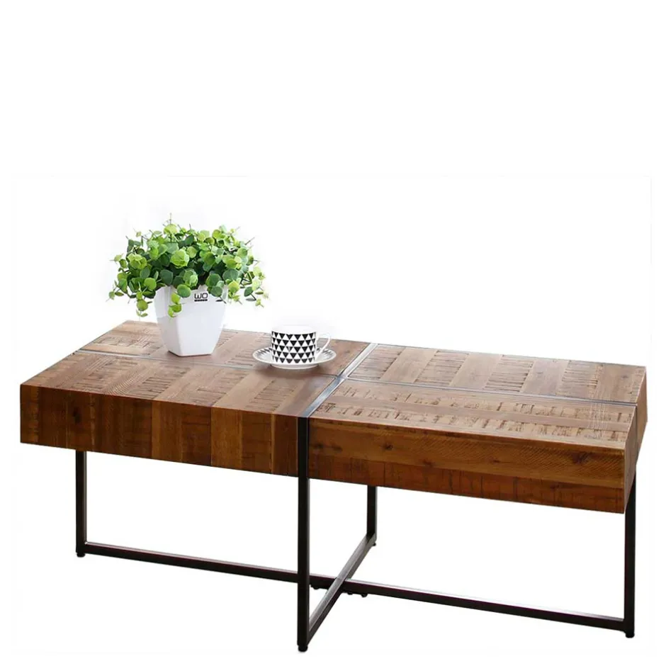 Industrial Couchtisch aus Akazie in Braun - Chadeys^Wohnen Clearance