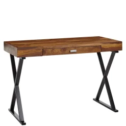 Industrial Design Schreibtisch aus Sheesham Holz - Apolon^Wohnen Online