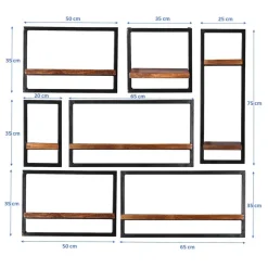 Wohnen Industrial Design Wandboard Set - Mendoza (siebenteilig)