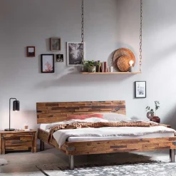 Industrial Einzelbett aus Akazie massiv - Vetonia^Wohnen Discount