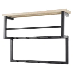 Wohnen Industrial Hängegarderobe aus Stahl Schwarz - Lundreo