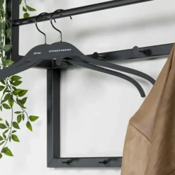Wohnen Industrial Hängegarderobe aus Stahl Schwarz - Lundreo