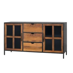 Industrial Kommode mit Glastüren - Hayato^Wohnen Discount