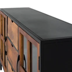 Industrial Kommode mit Glastüren - Hayato^Wohnen Discount