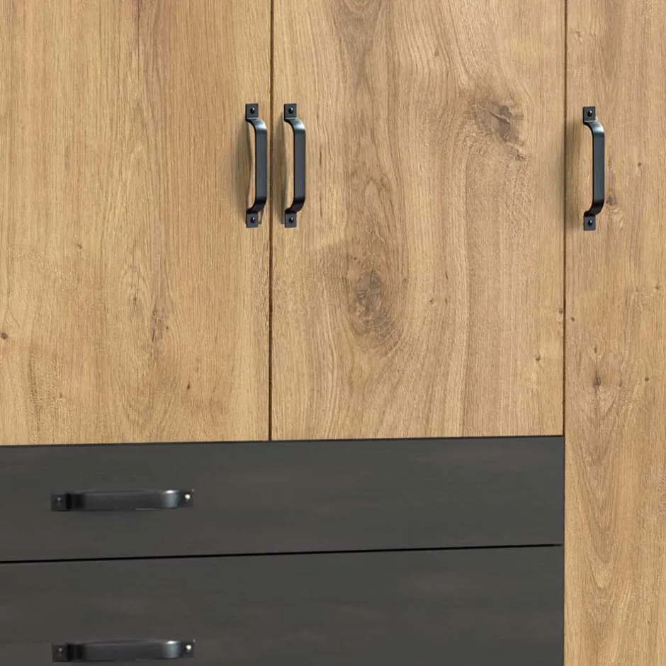 Industrial Schlafzimmerschrank mit fünf Türen - Bram^Wohnen Discount