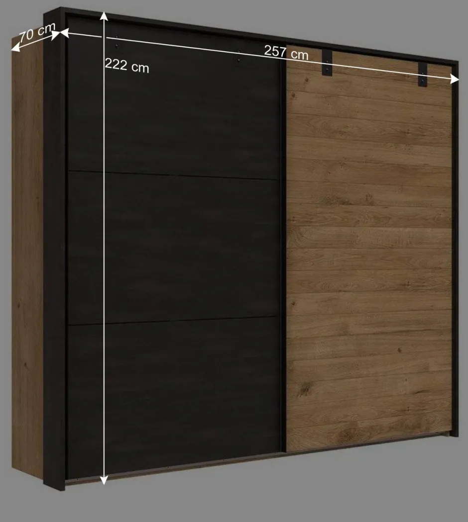 Wohnen Industrial Schwebetürenschrank 2-türig - Bram