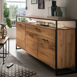 Wohnen Industrial Sideboard aus Wildeiche und Stahl - Ingbo