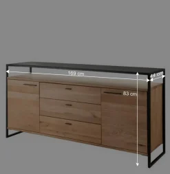 Wohnen Industrial Sideboard aus Wildeiche Massivholz - Manarola