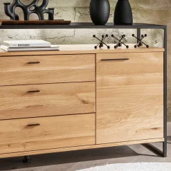 Wohnen Industrial Sideboard aus Wildeiche Massivholz - Manarola