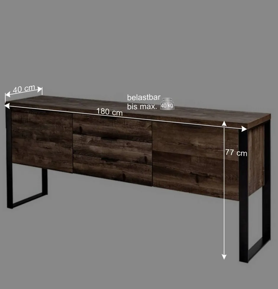 Industrial Sideboard mit viel Bodenfreiheit - Srecla^Wohnen New