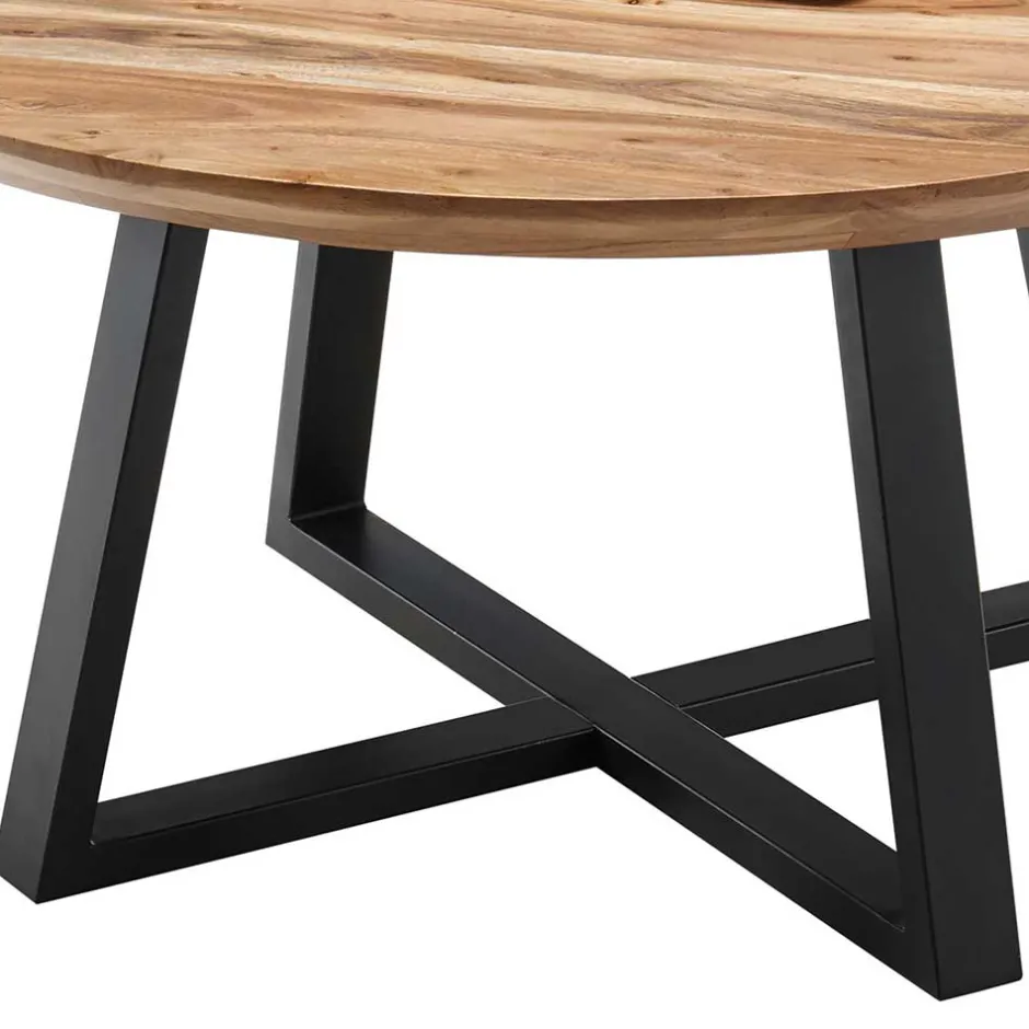 Wohnen Industrial Sofatisch aus Akazie Massivholz - Mexicano