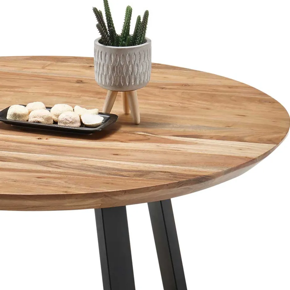 Wohnen Industrial Sofatisch aus Akazie Massivholz - Mexicano