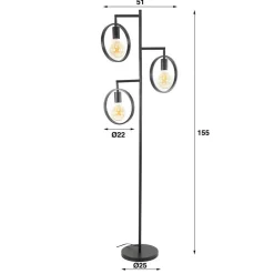 Industrial Stehleuchte 3-flammig - Prayer^Wohnen New