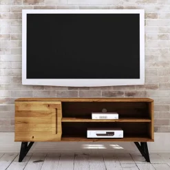 Wohnen Industrial TV Board aus Wildeiche & Stahl - Mandirov