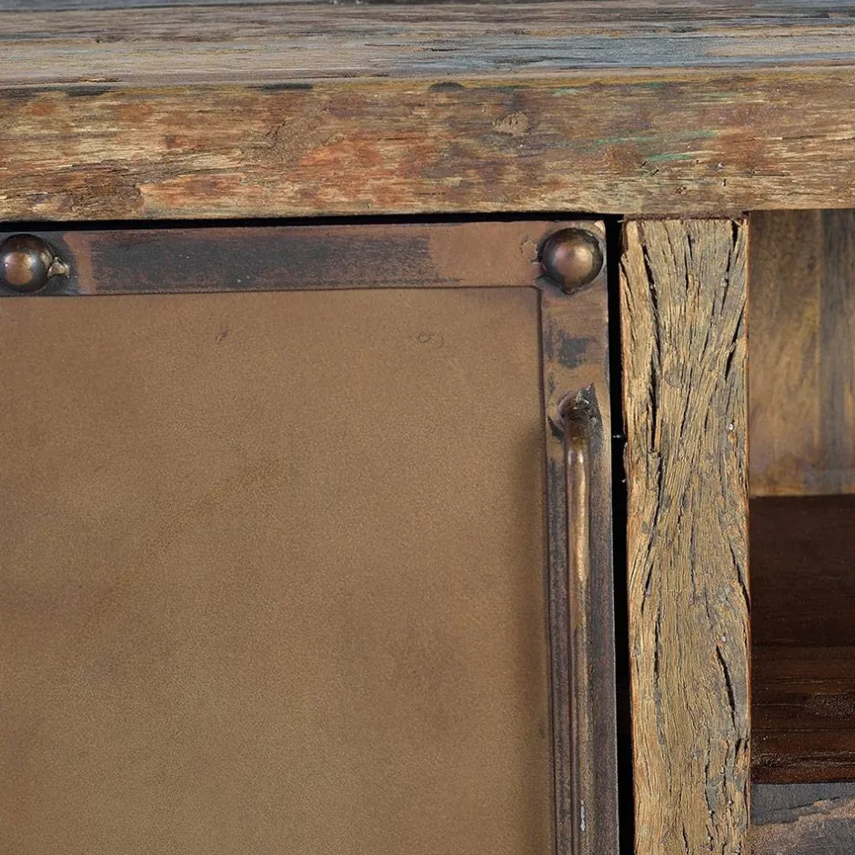 Industrial TV Kommode aus Altholz und Metall - Stock^Wohnen Sale