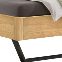 Industrialbett in Eiche Hell mit Stahl - Oseidon^Wohnen Discount