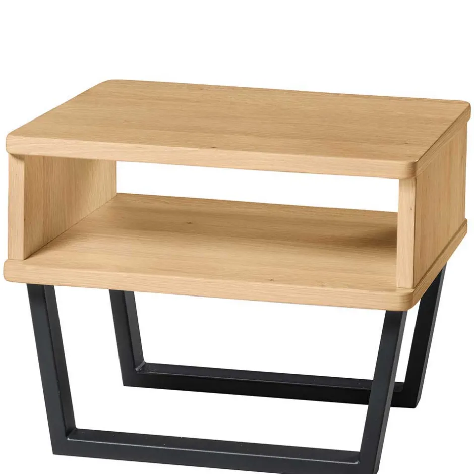 Industrialbett in Eiche Hell mit Stahl - Oseidon^Wohnen Discount