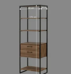 Wohnen Industrial-Design-Regal mit vier offenen Fächern - Ingbo