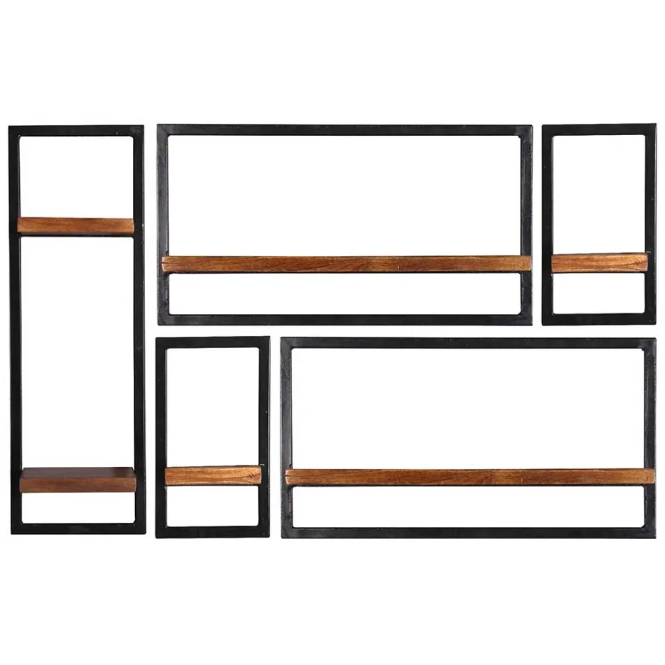 Industrie Look Regale für die Wand - Mendoza (fünfteilig)^Wohnen Best