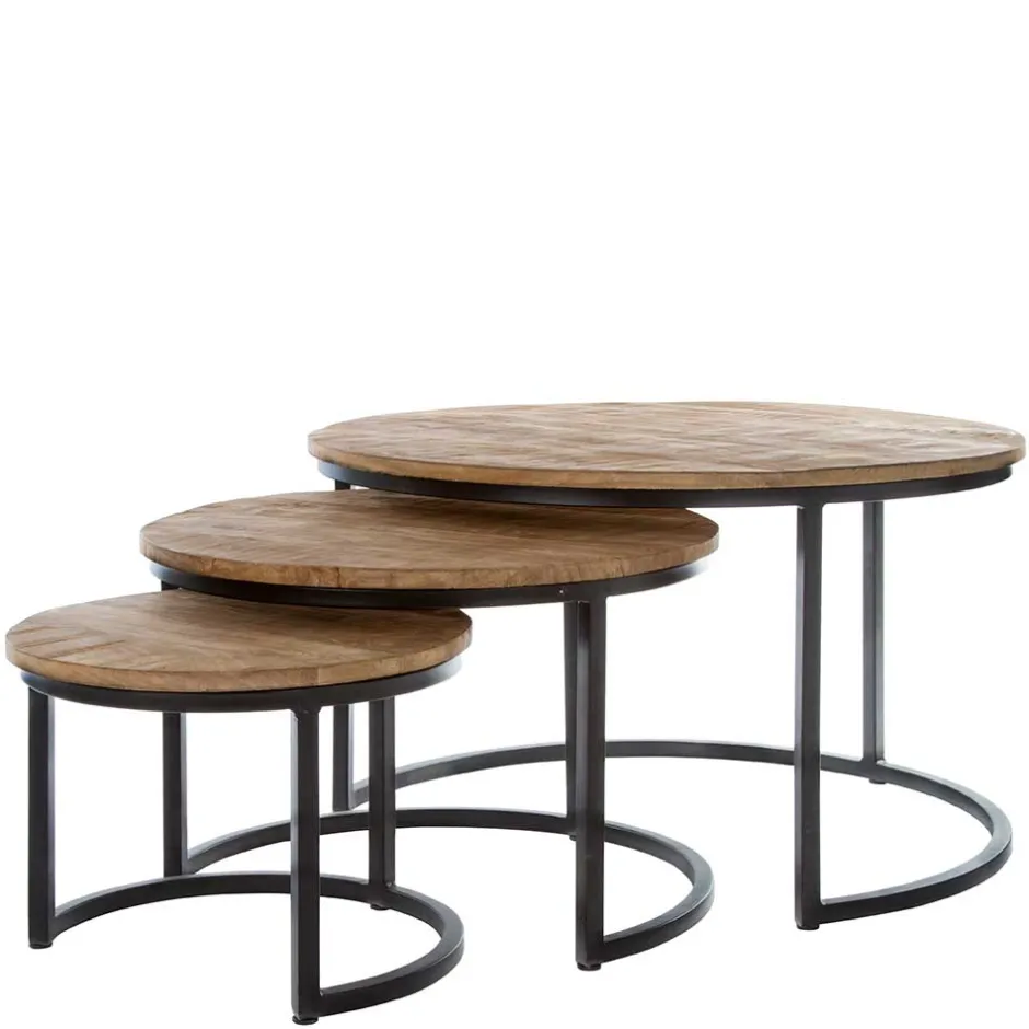 Wohnen Industry 3-Satz-Tisch in Rund - Minia (dreiteilig)