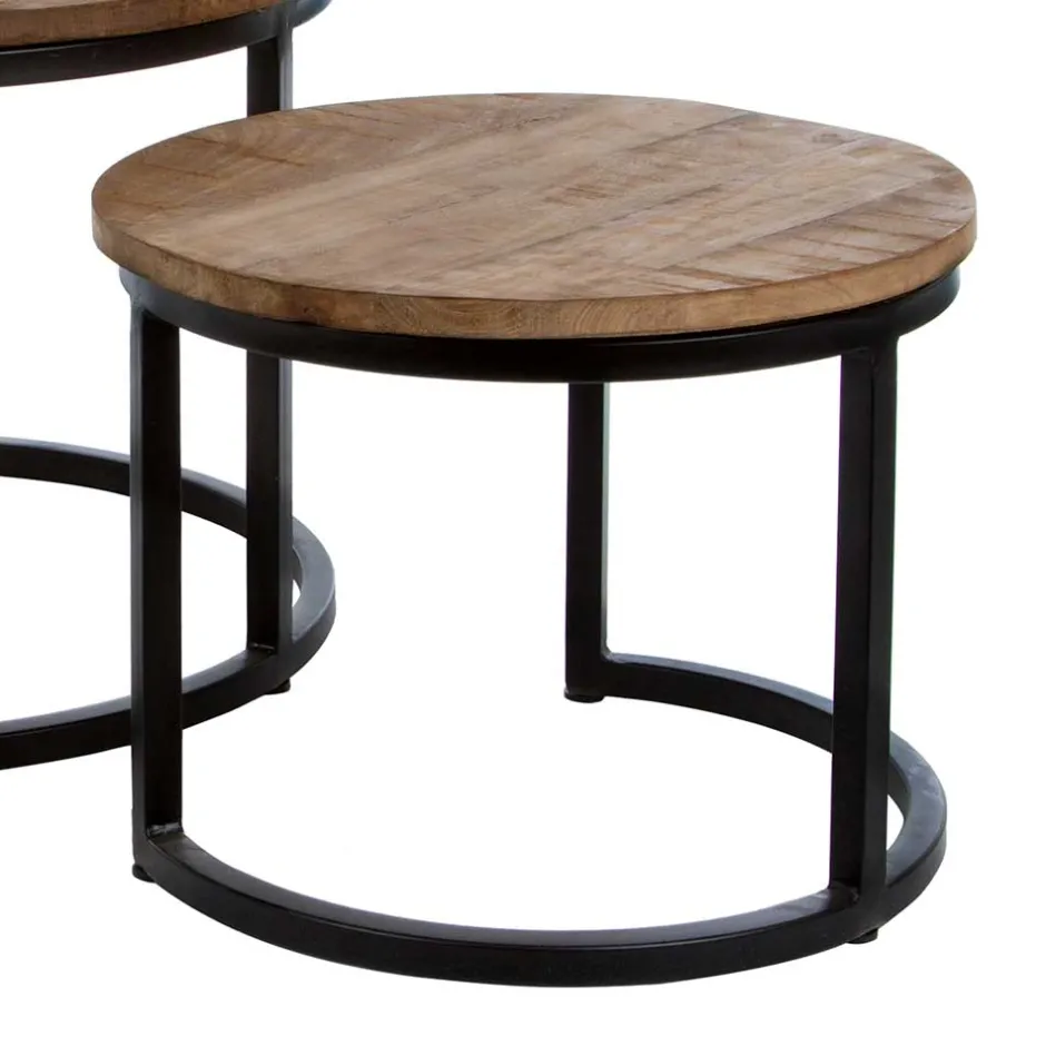 Wohnen Industry 3-Satz-Tisch in Rund - Minia (dreiteilig)