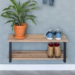 Wohnen Industry Schuhregal in Schwarz & Natur - Zoccos